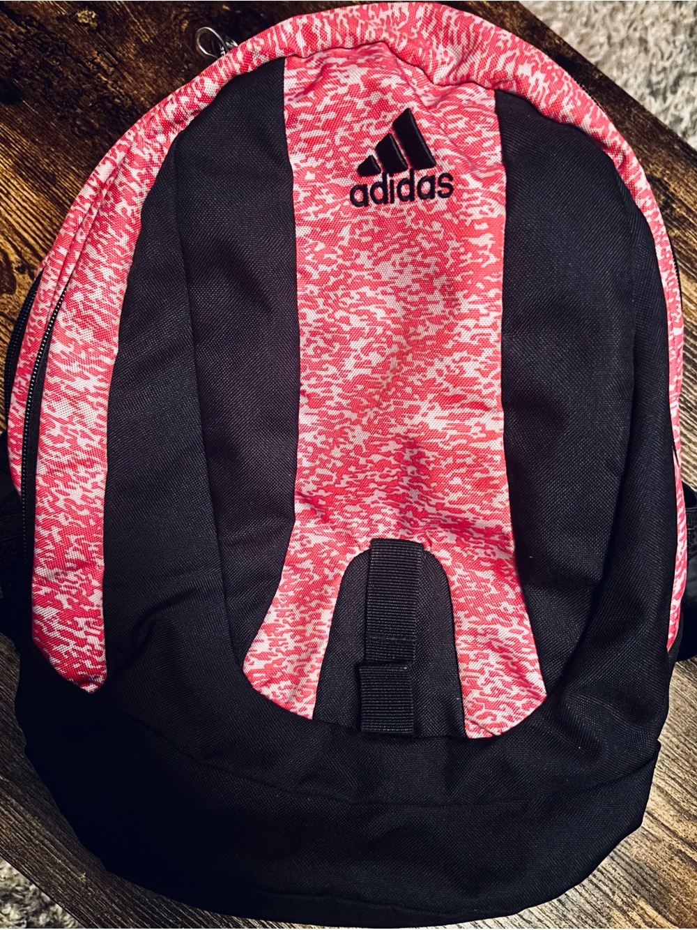 adidas Orange/Pink and Black Logo Backpack-lots of storage space - Picture 1 of 6